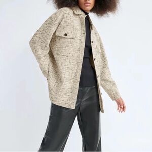 Aritzia Babaton Joan Tweed shirt jacket Size 2 (medium)